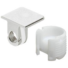 Shelf Connector Zinc Alloy Support Plastic Boss Insert TAB For wood thickness from 16 mm Dim. A 8.0 mm drilling depth X 13.0 mm nickel plated