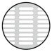 Ventilation Grille for Recess Mounting Length 480 mm Recessed Length 436 mm With 20 x 3 mm Oval Slots Arranged in Parallel Ventilation area 100.2 cm2 height 80 mm flange height 65 mm bronze