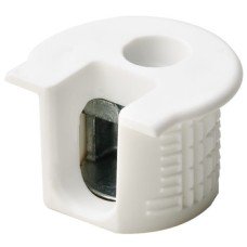 Connector Housing Plastic Rafix-20 With and without dowel with and without ridge with tightening element For wood thickness from 19 mm dim. A: 9.5 mm drilling depth X 14.2<sup>+0.2</sup> white