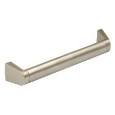 Boss Bar Handle Angled Stainless Steel Bar with Zinc Alloy Feet Fixing Centres 160 mm Nugent Stainless steel effect
