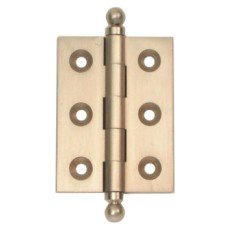 Butt Hinge Ball Finial Brass Unwashered Length x width: 50 x 38 mm satin chrome