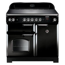 Range Cooker Electric Ceramic 994 mm Rangemaster Classic 100 CLA100ECBL/C - Black finish chrome trim