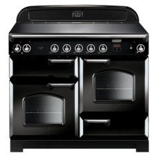 Range Cooker Electric Induction 1100 mm Rangemaster Classic 110 CLA110EIBL/C - Black finish chrome trim