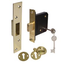 Deadlock Mortice Security 5 Lever Case Size 64/76 mm Keyed alike backset 44 mm case size 64 mm polished brass