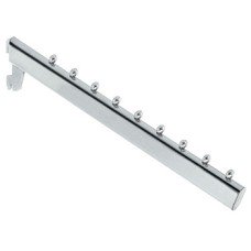 Clothes Hanger Rail Inclined Length 400 mm Shoptec Shopfitting System Chrome plated finish