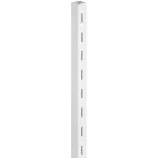 Four Sided Column 30 x 30 mm Length 2600-3000 mm Shoptec Shopfitting System Plastic coated steel White RAL 9003 finish length 3000 mm single slotted on two sides