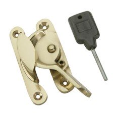 Sash Fastener Fitch Pattern Lockable Brass Polished
