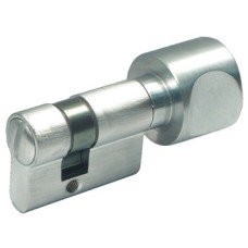 Cylinder WC with Knob Metalglas Cylinder length 43 mm Satin chrome plated finish for rebated side