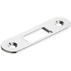 Striking plate for roller shutter mortise lock Steel nickel plated For screw fixing