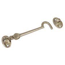 Cabin Hook and Eye Silent Pattern Brass Hook length 102 mm polished