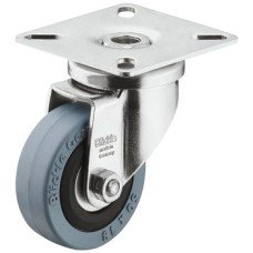 Single Wheel Castor Swivel with or without Brake Wheel Ø 50-75 mm Plate Fixing Screw-on plate or M10 threaded bolt Wheel Ø 75 mm Load capacity: 60 kg