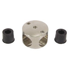 Cross Connector 316 L Cubicle Fittings PBA Stainless steel fittings for glass partitions Satin stainless steel finish
