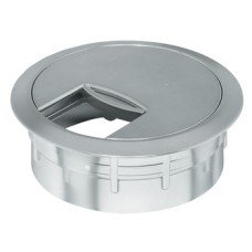 Cable Outlet Ø 80 mm Two Part with Integral Sliding Cover Plastic White aluminium effect