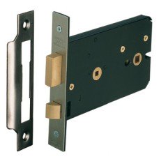 Mortice Lock Horizontal Bathroom Latchbolt Operated by Knobs Deadbolt by Turn/Release Backset 57 mm case size 151 mm satin brass