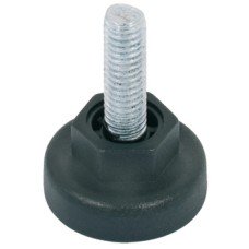Base Leveller with Hexagonal Nut and M8 x 22 mm Threaded Bolt Plastic Black Ø 30 mm base height 14 mm