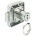 Dead bolt rim lock With fixed plate cylinder backset 25 mm Standard profile for series production of furniture Keyed different cylinder length 22 mm black key cap mounting: Drawer