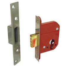 Mortice Deadlock Lock Case Only Steel and Zinc Alloy Backset 44 mm case size 67 mm satin stainless steel