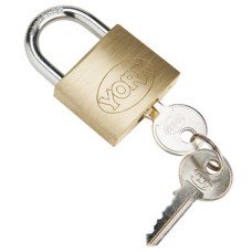 Padlock Standard 2 Point Locking Brass Hardened steel open shackle Long shackle keyed alike size (A) 40 mm