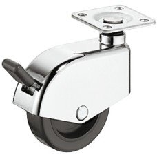Enclosed Wheel Swivel Castor Ø 50 mm Load Capacity 50 kg Screw-on plate or M10 threaded bolt With brake plate fixing