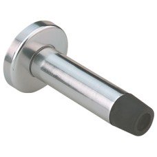 Door Stop Wall Mounted Overall Projection 87 mm Aluminium Rubber Buffer Concealed fixing rose Polished anodised