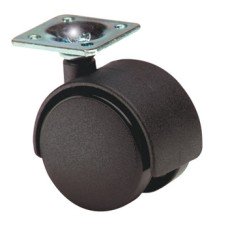 Swivel Twin Wheel Castor with Brake Ø 40-50 mm Hooded 32 mm Plate Fixing Wheel Ø 40 mm load capacity 35 kg