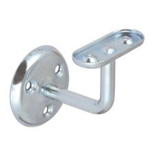 Handrail Bracket Ø 60 mm for Flat Based Handrails Mild Steel Face fixing White epoxy