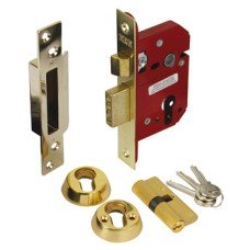 Mortice Sashlock Security Cylinder Steel and Zinc Alloy Conforms to BS 3621: 2007 Basket 44 mm case size 67 mm satin stainless steel