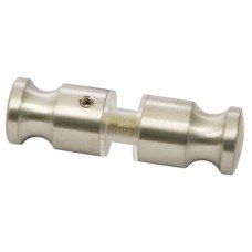Double Fixed Knob 316 L Cubicle Fittings for Glass Partitions PBA Stainless steel Satin finish