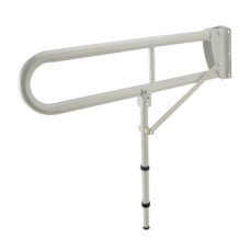 Hinged Support Rail With Leg Ø 35 mm Tube Meets Doc M Regulations White finish
