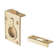 Spring Catch Flush 51 x 38 mm Brass Angled striking plate included Polished