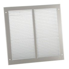 Louvered Air Transfer Grille for use with Intumescent Fire Grille or on their own Mild Steel Satin silver Cut out of door required (width x height): 152 x 152 mm