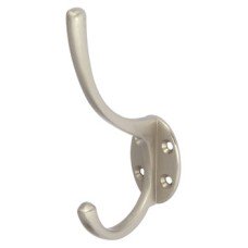 Hat and Coat Hook Traditional Brass or Zinc Alloy 124 mm Face fixing Polished chrome finish