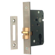 Mortice Claw Bolt Lock Case Modular Cylinder Case Size 76 mm Backset 57 mm case size 76 mm polished brass