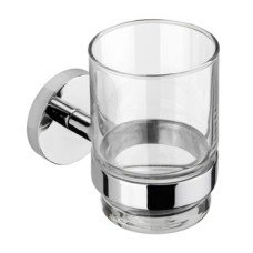 Tumbler and Holder Height 67.5 mm x Width 95 mm x Depth 105 mm Romsey Chrome plated finish