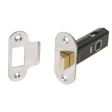 Mortice Latch Tubular Latchbolt Operated by Lever Handles Backset 46 mm case size 63 mm nickel plated finish