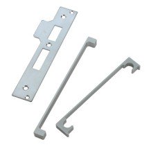 Rebate Set for Standard Mortice Latch Bathroom Lock and Sashlock Steel with Aluminium Guard Size 12.5 mm satin chrome