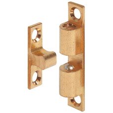 Twin Ball Catch for Screw Fixing Height: 43 mm bright brass