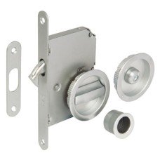 Sliding Door Lock with Hookbolt for Bathrooms Satin chrome