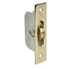 Sash Pulley Axle Bearing 118 x 26 mm Steel Frame Ø 40 mm brass wheel Polished brass