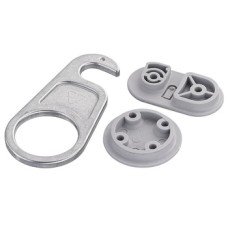 Table Connector for Screw Fixing Beneath Table Top Zinc Alloy and Plastic Grey and bright Load capacity 50 kg