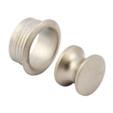 Push Lock Knob and Rosette for 19 mm Door Thickness Plastic Matt nickel-plated