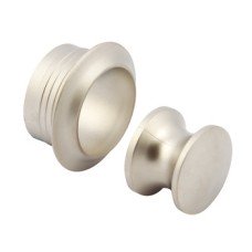 Push Lock Knob and Rosette for 16 mm Door Thickness Plastic White