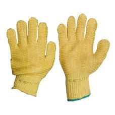 Gloves Criss Cross Knit Wrist One size fits all Yellow nylon/cotton
