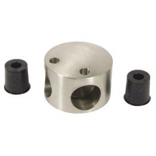 Corner Piece 303 Stainless Steel Cubicle Fittings PBA Stainless steel fittings for 13 mm board partitions Satin stainless steel finish