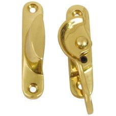 Sash Fastener Fitch Pattern Lockable Brass Polished Sash Fastener Fitch Pattern Lockable Brass Polished