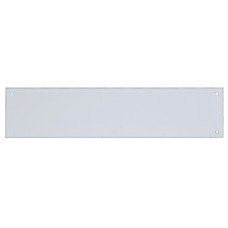 Kicking/Midrail Plate Square Corners Aluminium 1.5 mm thick Length x height: 720 x 200 mm 8 fixing holes satin anodised