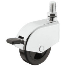 Enclosed Wheel Swivel Castor Ø 50 mm Load Capacity 50 kg Threaded bolt M10 With brake M10 thread fixing