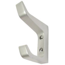 Hat and Coat Hook Aluminium 76 x 76 mm Face fixing Satin anodised aluminium finish