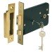 Horizontal 5 Lever Sash Lock Mortice 57 mm Backset Stainless Steel or Brass Latch operated by knobs Backset 57 mm case size 151 mm satin brass