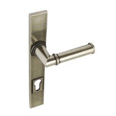 Lever Handles on Backplates for Door Entry Profile Cylinder Solid Pewter Lamont Unsprung
